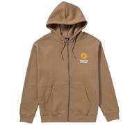 Volcom Roundabout Kapuzenpulli mit Reißverschluss für Herren, Fleece, Teakholz, Medium