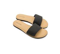 VOLCOM Schlichte Damen-Sandalen aus Kunstleder mit Riemen, Schwarz, 10