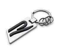 Volkswagen 5H6087010 Schlüsselanhänger Original R Logo Metall Silber/Chrom/Schwarz, M
