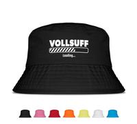 Vollsuff loading - Fischerhut - Lustiger Fischerhut - Der perfekte Sonnenhut für Herren & Damen - Ideal als Malle-Outfit, Party-Accessoire & Festival-Eimerhut für den Strand | Schwarz