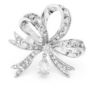 Volta Cocktailring, Schleife, Groß, Weiß, Rhodiniert 50