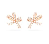 Volta Ohrstecker, Schleife, Klein, Weiß, Roségold-Legierungsschicht OS