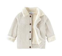 Volunboy Baby Jungen Cordjacke mit Sherpa-Innenfutter, Fleece Gefüttert Gepolsterte Corduroy Winterjacke(3-4 Jahre,Beige,Größe 100)