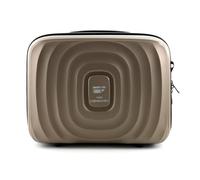 Von Cronshagen Kosmetikkoffer Mans Beauty Case | aus stabilem Polypropylen | großes Beautycase mit Aufsteckfunktion | passend zu Mogens Koffer | mit längenverstellbaren Schultergurt (Champagner)