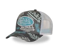 Von Dutch Cap Herren und Damen, Trucker Cafe, Grau C10 | Unisex, Erwachsene 55,5-60cm, Denim, Verschluss Snapback, Schweißband, Steifes Mesh, Gebogener Schirm, Streetwear
