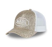Von Dutch Trucker-Kappe für Damen und Herren, verstellbar, mit Pailletten, Gold/Weiß, One Size