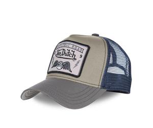 Von Dutch Cap Herren und Damen, Trucker Square, Blau SQUA | Unisex, Erwachsene 55,5-60cm, Verschluss Snapback, Steifes Mesh, Gebogener Schirm, Vintage
