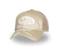 Von Dutch Kappe für Damen & Herren, Cafe, Trucker-Kappe, verstellbar durch Snapback, Beige / Weiß, One size