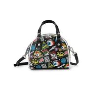 Von Dutch Jax Mini-Bowlingtasche, 17,3 cm, veganes Leder, mit Logo-Hardware, Griffen oben und Markeninnenseite, Jax Black, Mini