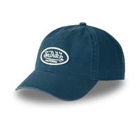 Von Dutch Kappe für Damen und Herren, 100 % Baumwolle, Dad Cap Logo, verstellbar, blau / weiß, Einheitsgröße