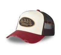 Von Dutch Kappe für Damen und Herren, Trucker-Kappe, Grau, verstellbar, Beige/Rot/Schwarz, Einheitsgröße