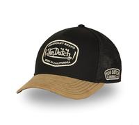 Von Dutch Kappe für Damen und Herren, Trucker-Kappe mit Snapback, schwarz / beige, One size