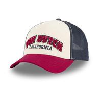 Von Dutch Kappe für Damen & Herren, Trucker Terry, verstellbar mit Snapback, Beige/Rot/Blau, Einheitsgröße