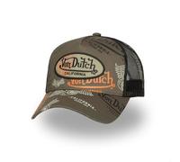 Von Dutch Kappe für Damen & Herren, Cafe, Trucker-Kappe, verstellbar durch Snapback, Khaki/Orange/Schwarz, One size