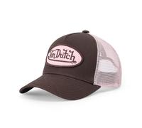 Von Dutch Klassische Trucker-Mütze für Kinder, verstellbarer Netz-Snapback mit Logo, atmungsaktiver Rückseite und trendigem Aufdruck, Einheitsgröße, Braun und Rosa, Einheitsgröße
