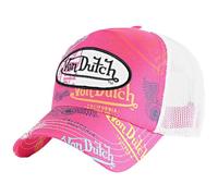 Von Dutch LE FUS Trucker-Kappe in Rosa und Weiß, Unisex, mit gebogenem Visier und Snapback-Verschluss, Original-Hut, für Damen oder Herren