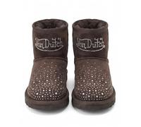 Von Dutch Strass Shearling Boots für Damen - Faux Suede Mini | Mini-Stiefeletten mit funkelnden Kristallen und Plüsch-Fleece-Futter