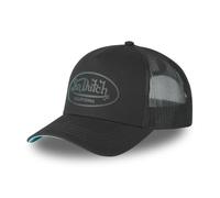 Von Dutch Trucker Cap 126, schwarz mit türkisfarbenem Revers, atmungsaktives Mesh, California-Stil, Schwarz mit türkisfarbenem Revers, Einheitsgröße
