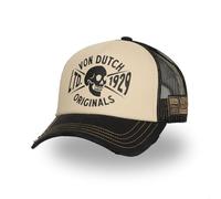 Von Dutch Trucker Cap mit weichem Netz, Bamboo-Effekt mit Print Crew, schwarz / beige, One size