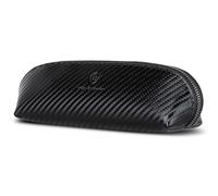 VON HEESEN® Echtleder Federmäppchen Leder Federmappe Etui für Stifte Mäppchen Schule Federtasche Uni Schlampermäppchen (Carbon-Schwarz)