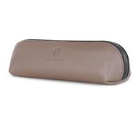 VON HEESEN® Echtleder Federmäppchen Leder Federmappe Etui für Stifte Mäppchen Schule Federtasche Uni Schlampermäppchen (Taupe)