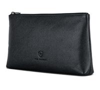 VON HEESEN Echtleder Kosmetiktasche für Damen & Herren - Kulturbeutel aus echtem Leder - Kulturtasche und Waschtasche für Männer und Frauen in elegantem Schwarz (Saffiano)
