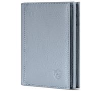 VON HEESEN® Leder Geldbörse mit Münzfach & RFID Schutz Herren & Damen - Echtleder Geldbeutel für Männer & Frauen - Portemonnaie Brieftasche Wallet Portmonee (Hellblau)