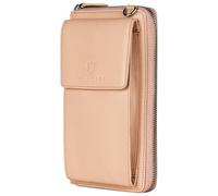 VON HEESEN Leder Handy-Geldbörse mit RFID-Schutz - Handytasche mit Portemonnaie für Damen & Herren aus echtem Leder - Wallet mit Münzfach - Geldbeutel für Frauen und Männer in Rose