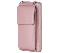 VON HEESEN Leder Handy-Geldbörse mit RFID-Schutz - Handytasche mit Portemonnaie für Damen & Herren aus echtem Leder - Wallet mit Münzfach - Geldbeutel für Frauen und Männer in Lavendel