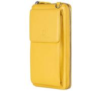 VON HEESEN Leder Handy-Geldbörse mit RFID-Schutz - Handytasche mit Portemonnaie für Damen & Herren aus echtem Leder - Wallet mit Münzfach - Geldbeutel für Frauen und Männer in Gelb