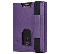 VON HEESEN Leder Slim Wallet - Geldbeutel mit RFID Schutz - Mini Geldbörse für Herren und Damen - Kartenetui Echtleder Karten Portemonnaie klein - Kreditkartenetui Violet