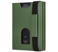 VON HEESEN Leder Slim Wallet - Geldbeutel mit RFID Schutz - Mini Geldbörse für Herren und Damen - Kartenetui Echtleder Karten Portemonnaie klein - Kreditkartenetui Grün