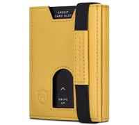 VON HEESEN Leder Slim Wallet - Geldbeutel mit RFID Schutz - Mini Geldbörse für Herren und Damen - Kartenetui Echtleder Karten Portemonnaie klein - Kreditkartenetui Gelb