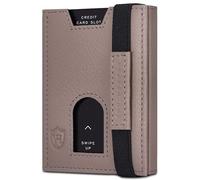 VON HEESEN Leder Slim Wallet - Geldbeutel mit RFID Schutz - Mini Geldbörse für Herren und Damen - Kartenetui Echtleder Karten Portemonnaie klein - Kreditkartenetui Taupe