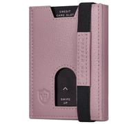 VON HEESEN Leder Slim Wallet - Geldbeutel mit RFID Schutz - Mini Geldbörse für Herren und Damen - Kartenetui Echtleder Karten Portemonnaie klein - Kreditkartenetui Lavendel