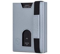 VON HEESEN Leder Slim Wallet - Geldbeutel mit RFID Schutz - Mini Geldbörse für Herren und Damen - Kartenetui Echtleder Karten Portemonnaie klein - Kreditkartenetui Hellblau