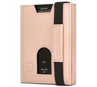 VON HEESEN Leder Slim Wallet - Geldbeutel mit RFID Schutz - Mini Geldbörse für Herren und Damen - Kartenetui Echtleder Karten Portemonnaie klein - Kreditkartenetui Rose