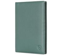 VON HEESEN® Reisepasshülle Leder Etui mit RFID-Schutz - Passhülle Passport Reisepass Mappe Hülle Organizer - Reiseorganizer für Damen & Herren (Türkis - Silver-Pine)