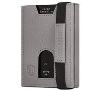 VON HEESEN Slim Wallet mit Münzfach & RFID-Schutz - Leder Geldbeutel - Mini Geldbörse für Herren und Damen - Kartenetui Echtleder Karten Portemonnaie klein - Kreditkartenetui Grau
