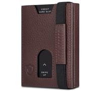 VON HEESEN Slim Wallet mit Münzfach & RFID-Schutz - Leder Geldbeutel - Mini Geldbörse für Herren und Damen - Kartenetui Echtleder Karten Portemonnaie klein - Kreditkartenetui Braun