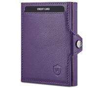 VON HEESEN Slim Wallet mit Münzfach & RFID-Schutz - Mini Geldbörse Herren & Damen - Kartenetui Geldklammer Kreditkartenetui - Portmonee Geldbeutel Portemonnaie klein (Violet)