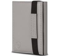 VON HEESEN Slim Wallet mit RFID Schutz - Geldbörse Herren klein - Mini Geldbeutel Damen Portmonee - Kartenetui Echtleder Karten Portemonnaie - Leder Kreditkartenetui Grau