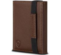 VON HEESEN Slim Wallet mit RFID Schutz - Geldbörse Herren klein - Mini Geldbeutel Damen Portmonee - Kartenetui Echtleder Karten Portemonnaie - Leder Kreditkartenetui Braun