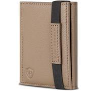 VON HEESEN Slim Wallet mit RFID Schutz - Geldbörse Herren klein - Mini Geldbeutel Damen Portmonee - Kartenetui Echtleder Karten Portemonnaie - Leder Kreditkartenetui Taupe