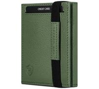 VON HEESEN Slim Wallet mit RFID Schutz - Geldbörse Herren klein - Mini Geldbeutel Damen Portmonee - Kartenetui Echtleder Karten Portemonnaie - Leder Kreditkartenetui Grün