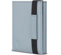 VON HEESEN Slim Wallet mit RFID Schutz - Geldbörse Herren klein - Mini Geldbeutel Damen Portmonee - Kartenetui Echtleder Karten Portemonnaie - Leder Kreditkartenetui Hellblau