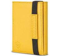 VON HEESEN Slim Wallet mit RFID Schutz - Geldbörse Herren klein - Mini Geldbeutel Damen Portmonee - Kartenetui Echtleder Karten Portemonnaie - Leder Kreditkartenetui Gelb