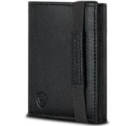 VON HEESEN Slim Wallet mit RFID Schutz - Geldbörse Herren klein - Mini Geldbeutel Damen Portmonee - Kartenetui Echtleder Karten Portemonnaie - Leder Kreditkartenetui Schwarz
