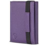 VON HEESEN Slim Wallet mit RFID Schutz - Geldbörse Herren klein - Mini Geldbeutel Damen Portmonee - Kartenetui Echtleder Karten Portemonnaie - Leder Kreditkartenetui Violet