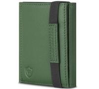 VON HEESEN Slim Wallet mit RFID Schutz - Geldbörse Herren klein - Mini Geldbeutel Damen Portmonee - Kartenetui Echtleder Karten Portemonnaie - Leder Kreditkartenetui Grün